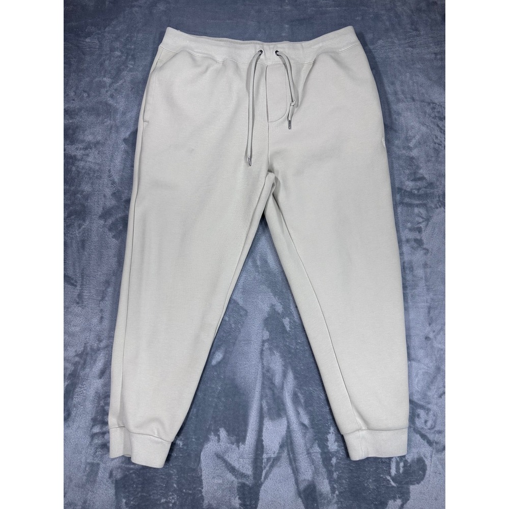 Polo Ralph Lauren Mens Joggers Large Beige Cotton Blend Sweatpants Pony Logo